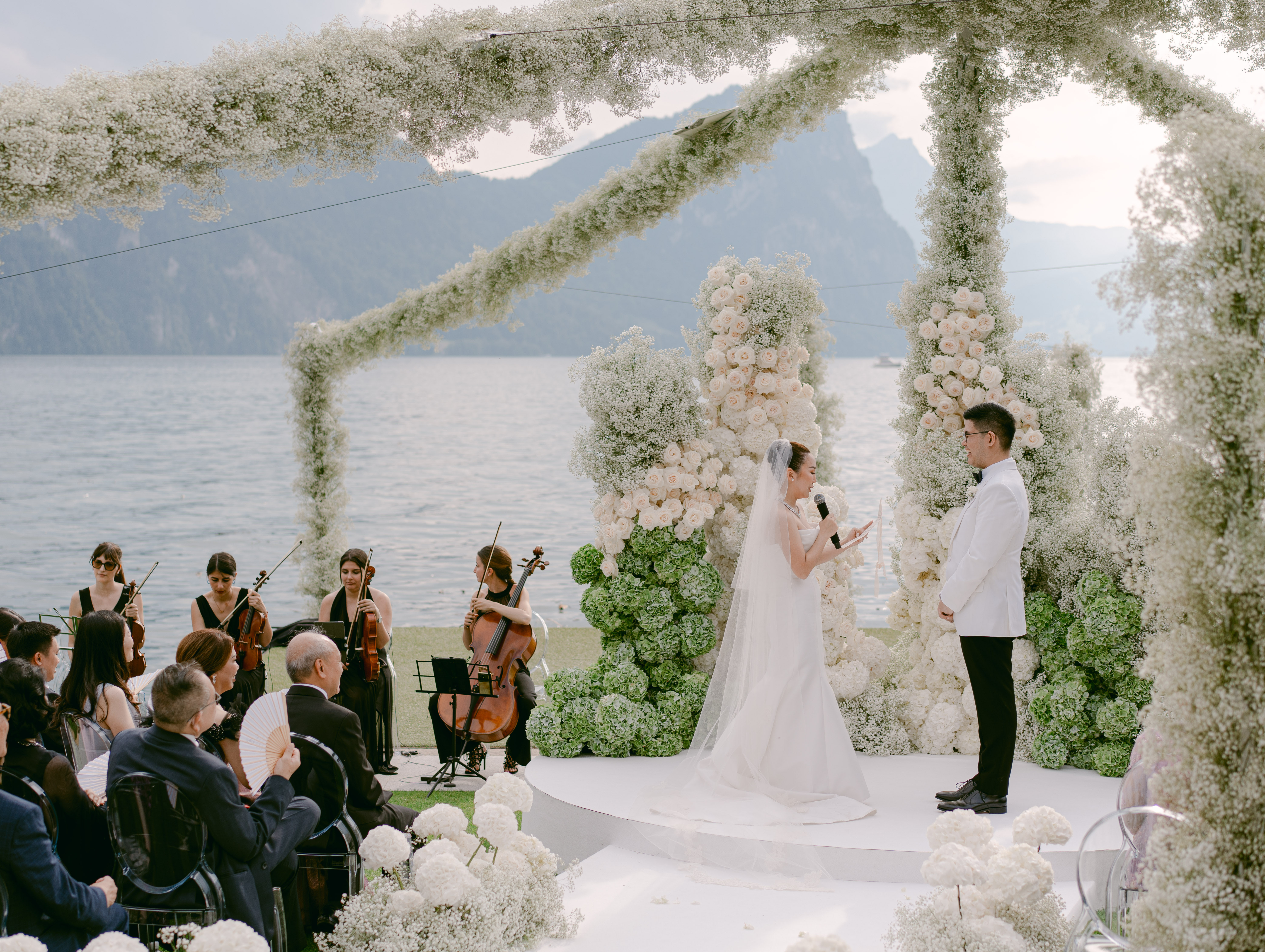 Candid moment of a luxury wedding couple