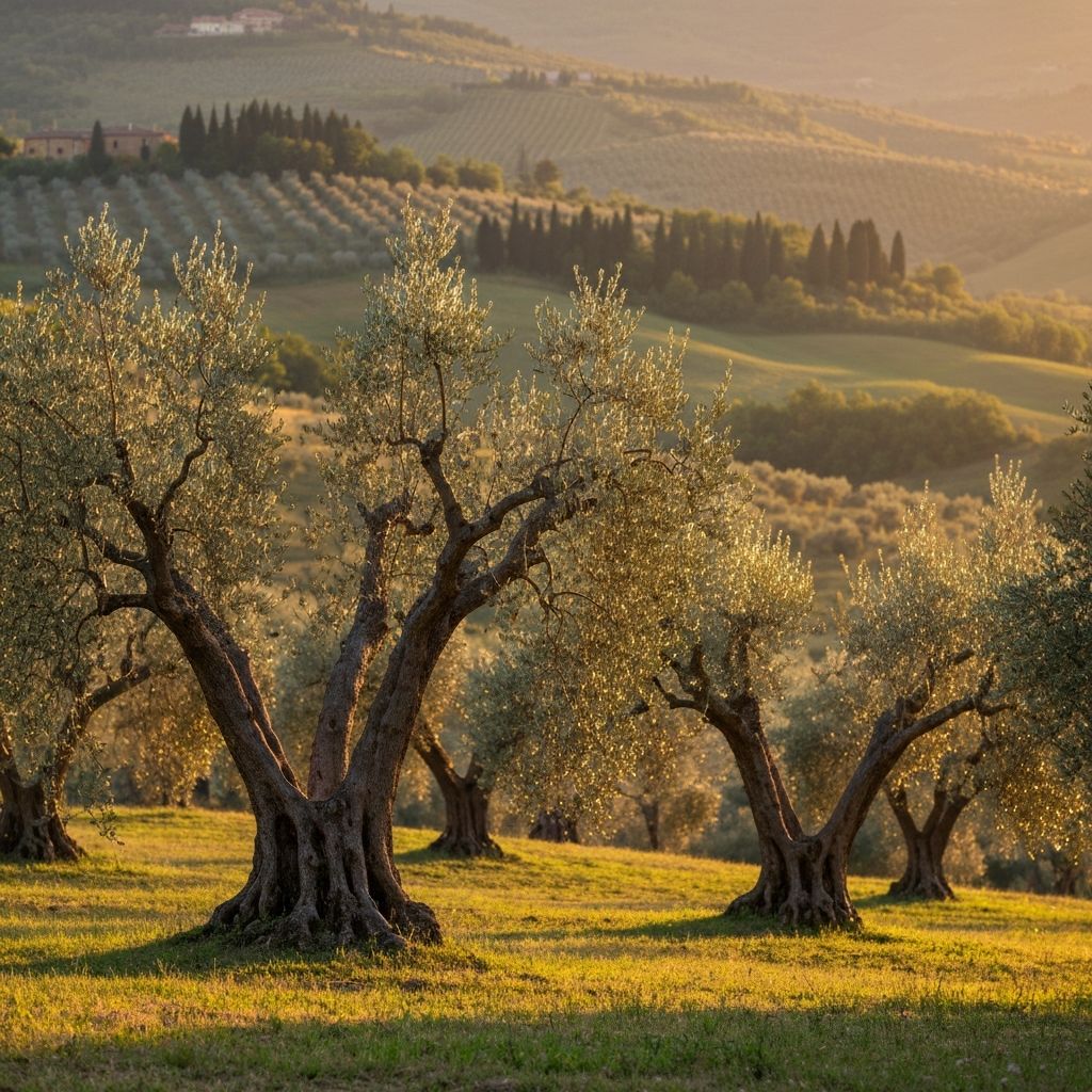 Tuscan olive grove wedding atmosphere